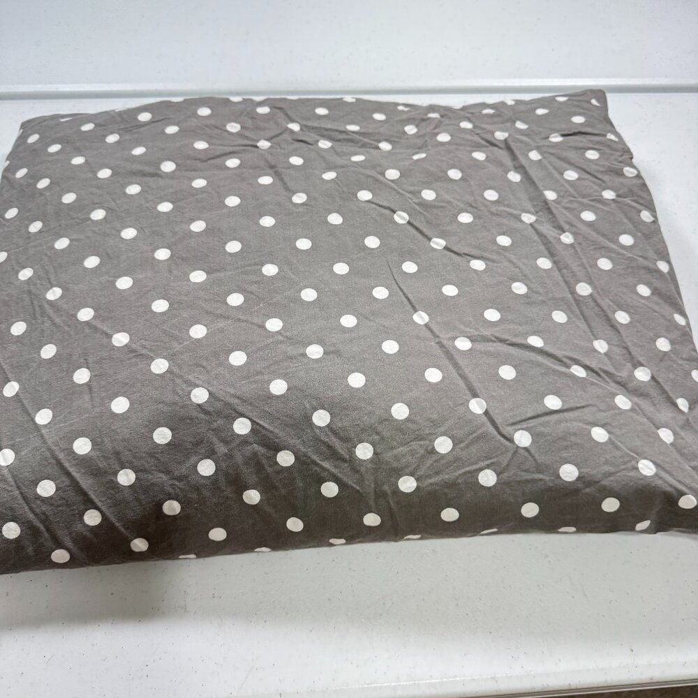 Pottery Barn Teen Twin Duvet gray white polka dots cotton modern